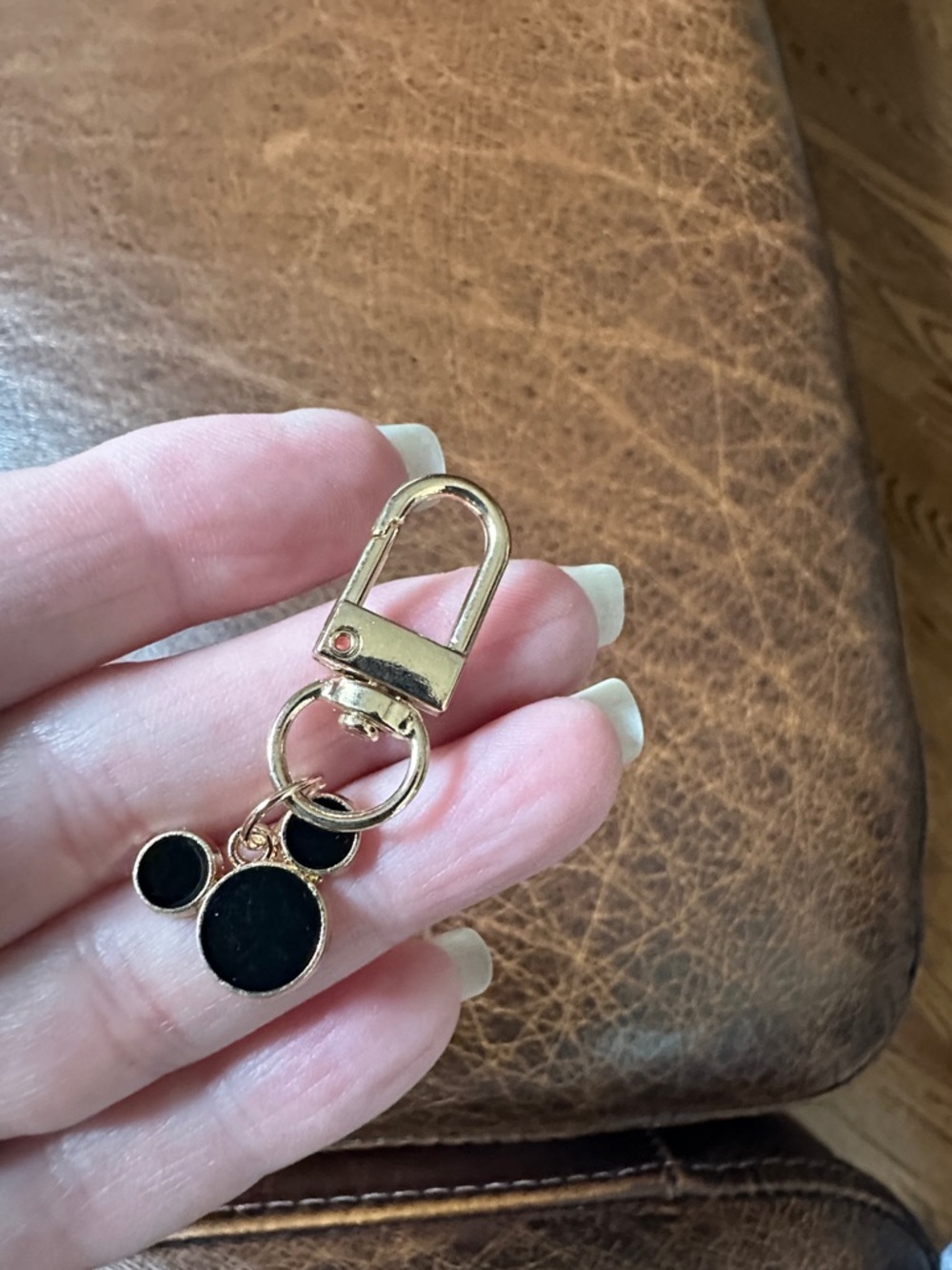 Keychain bag charm Mickey Mouse inspired red black gold